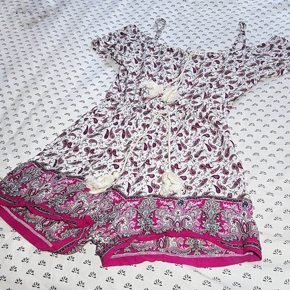 Paisley Romper Playsuit boho off the shoulder